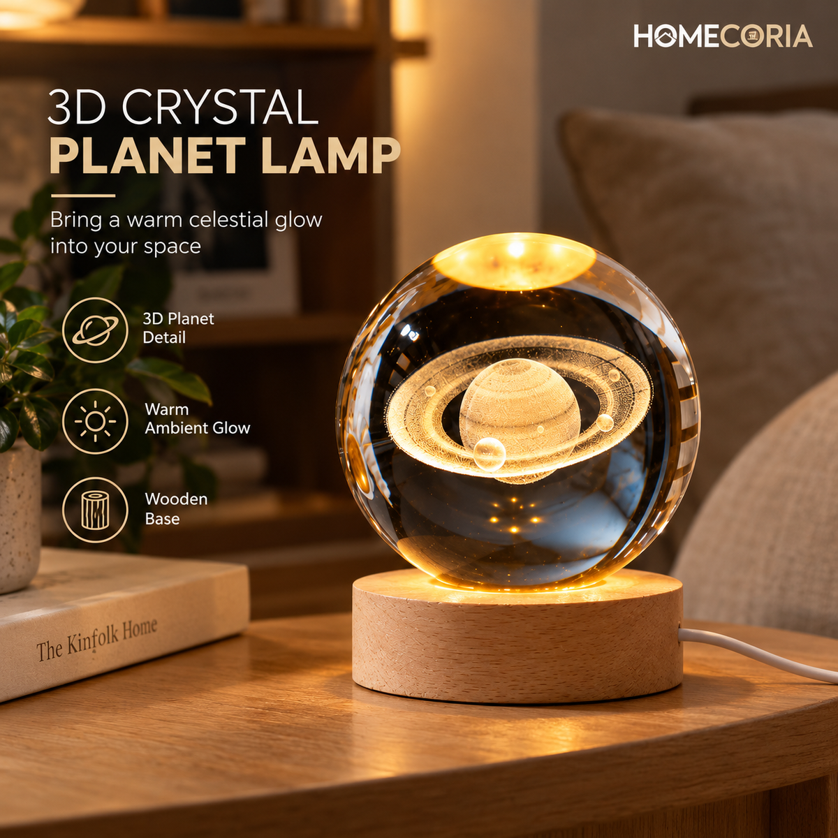 Celestial Crystal Planet Lamp – Premium LED Night Light